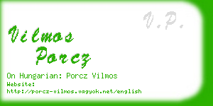 vilmos porcz business card